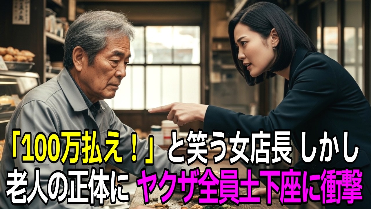 100万払え！ヤクザ呼ぶか？」と脅す女店長。静かに惣菜を拾う老人「呼んでみなさい」→5分後、現れた組長が老人を見て土下座…その衝撃の正体とは【スカッとする話】