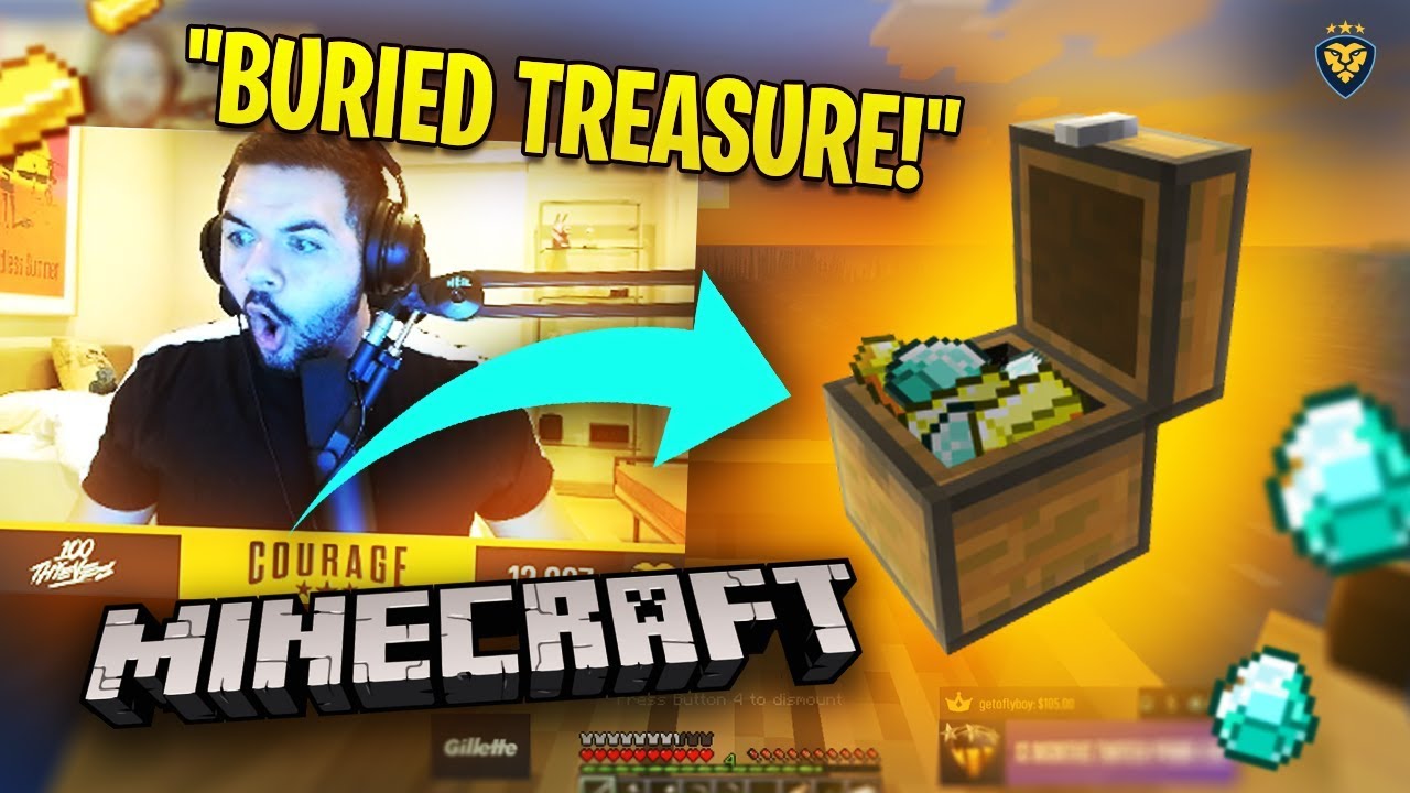 COURAGE FINDS HIS FIRST HIDDEN TREASURE ON MINECRAFT! (Minecraft)
