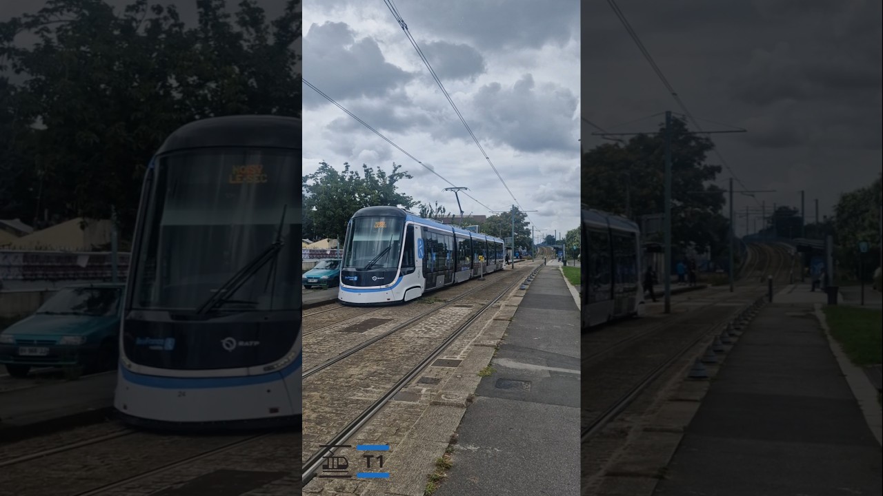 [Tramway T1] Double Citadis 305 IDFM &agrave; Gaston Roulaud #idfmobilit&eacute;s #shortsvideo #ratp #alstom