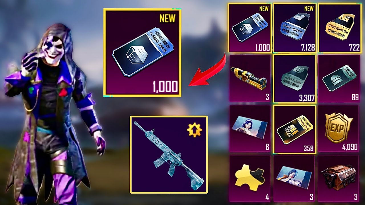 new premium crate opening pubg mobile 1000 Classic crate opening M416 glacier❄️3307 supply opening