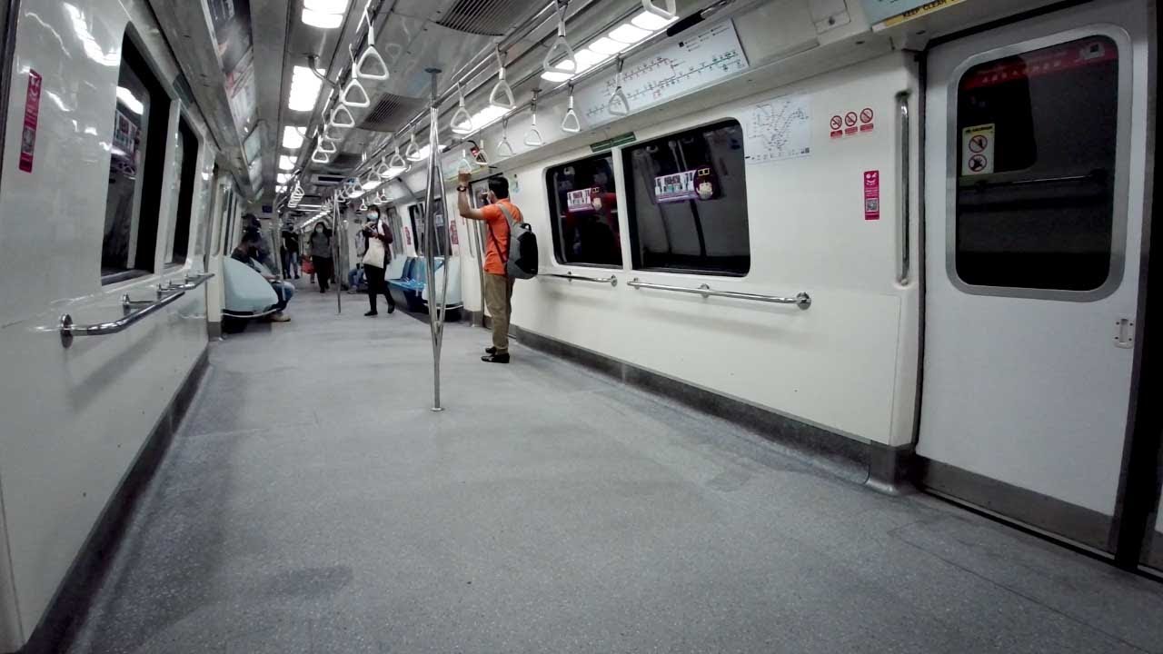 Singapore MRT ride from Bedok to Changi Airport train station (1 of 2)