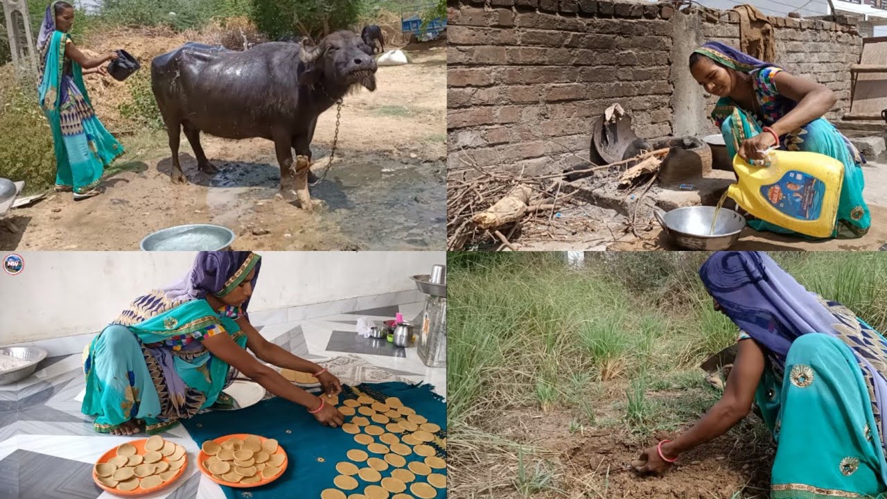 Gujarat Village Women Daily Routine work - Nortiya World