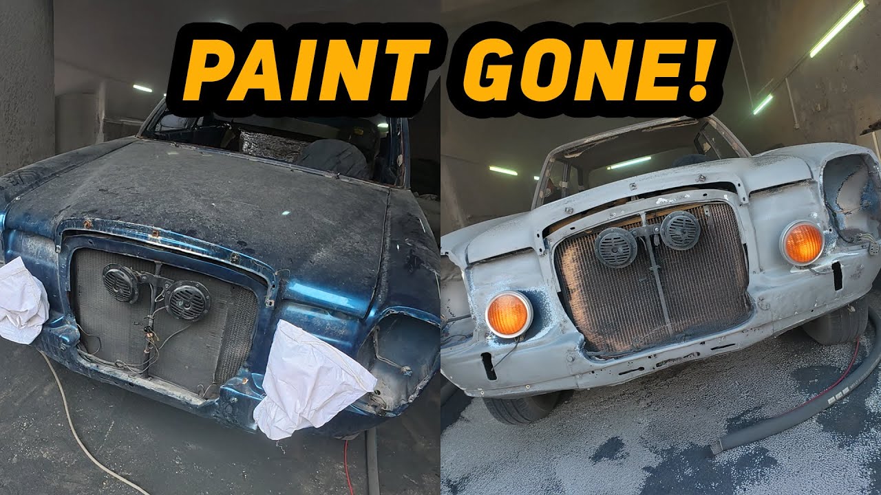 Satisfying Sandblasting on a Classic Mercedes W114 &ndash; ASMR POV | Paint Removed Like Magic!