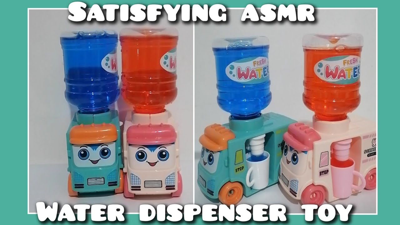 Asmr of cute bus water dispenser toy review so satisfying #asmr #cutetoys #waterdispensertoy