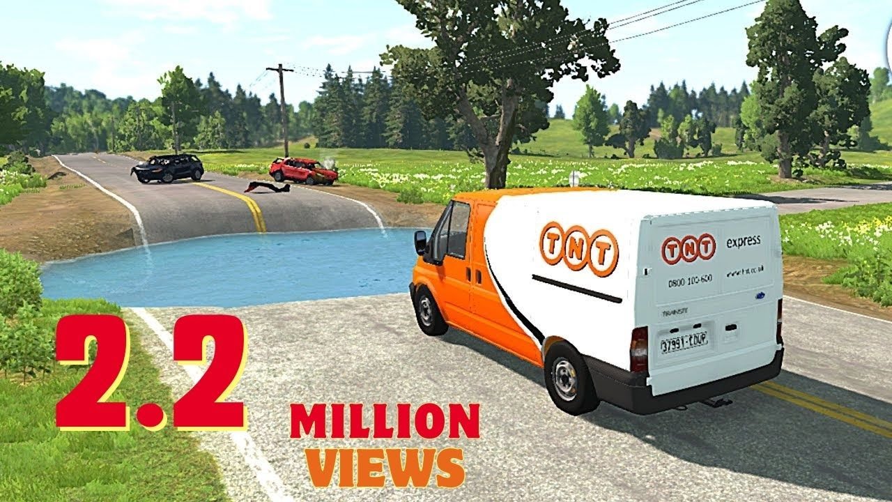 Cars vs Huge Potholes &ndash; Cars vs Potholes - Car vs water pool - BeamNG.Drive