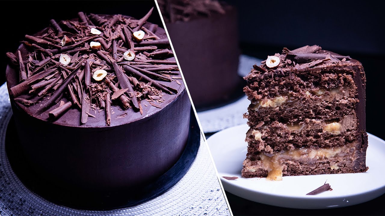 Tort cu Ciocolata, Banane si Praline / Chocolate, Banana & Praline Cake (EN. SUB.)