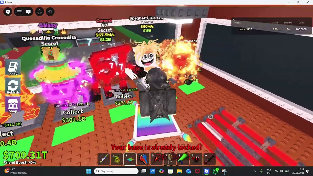 Thank you for  playing Steal a brainrot