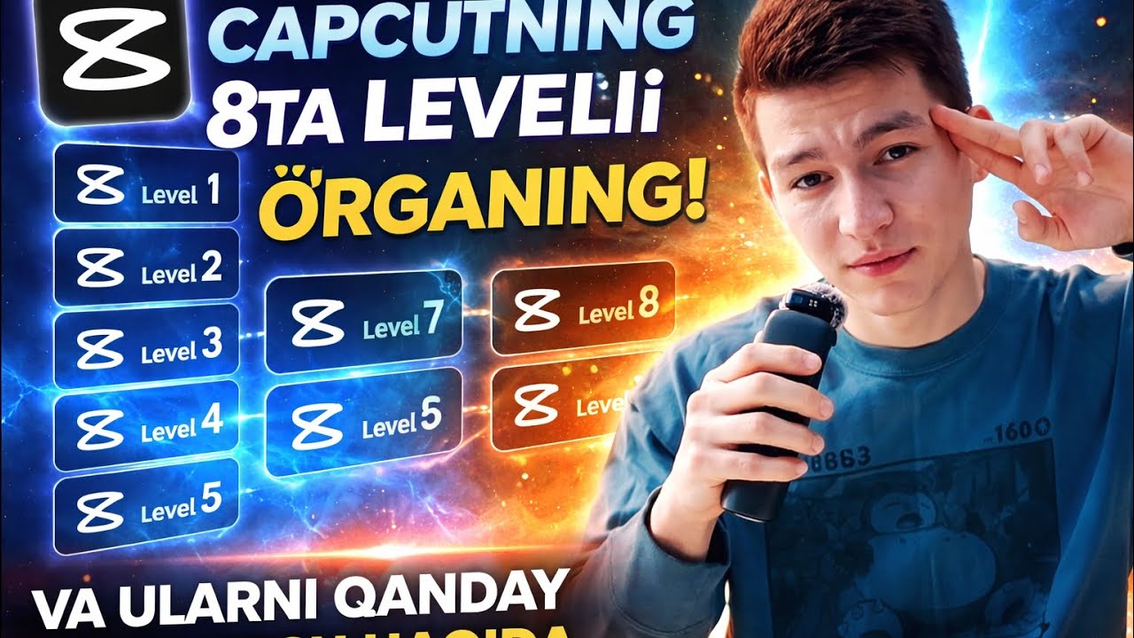 CapCut’da Level 1 dan Level 8 gacha 😈 Qila olasizmi?