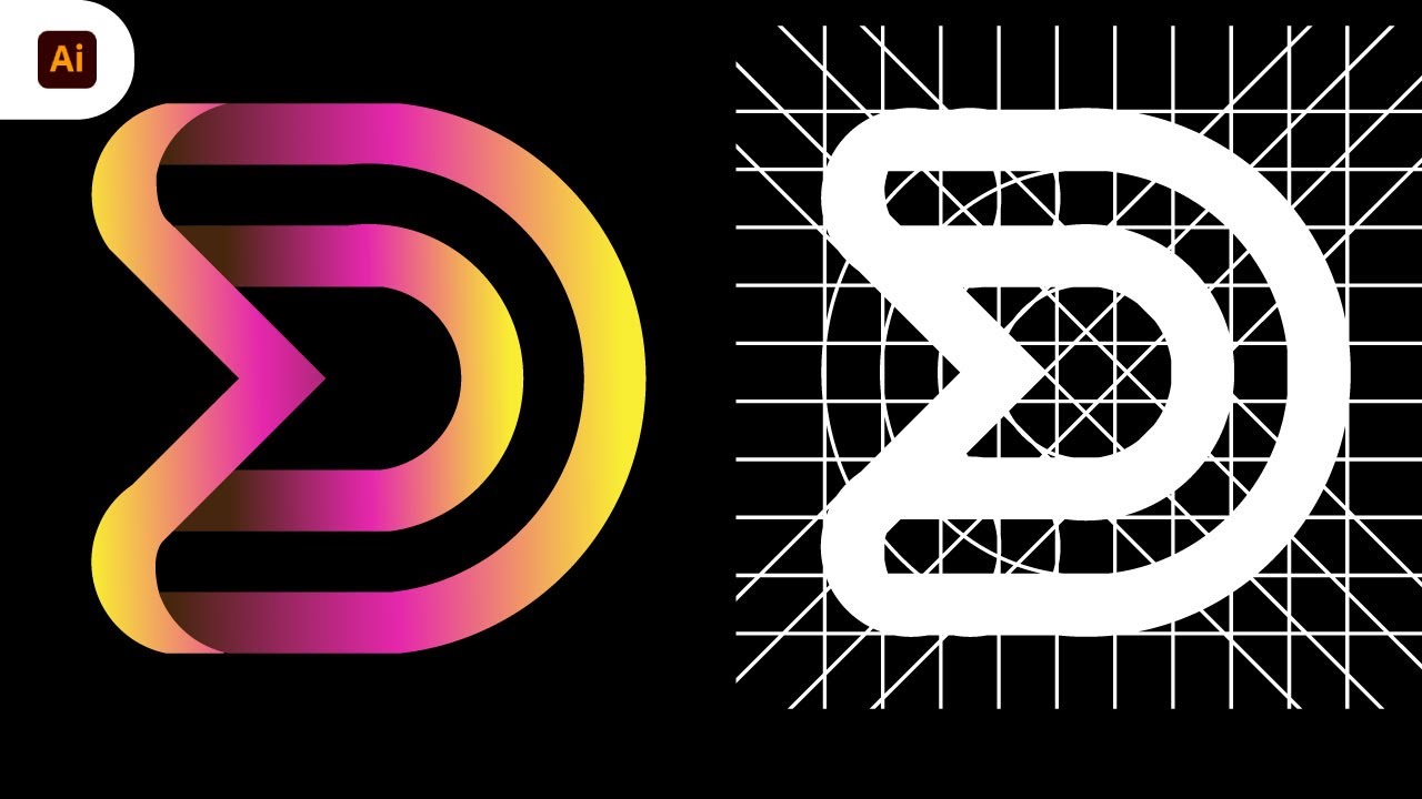 M D logo design || How to make M D professional logo design in illustrator