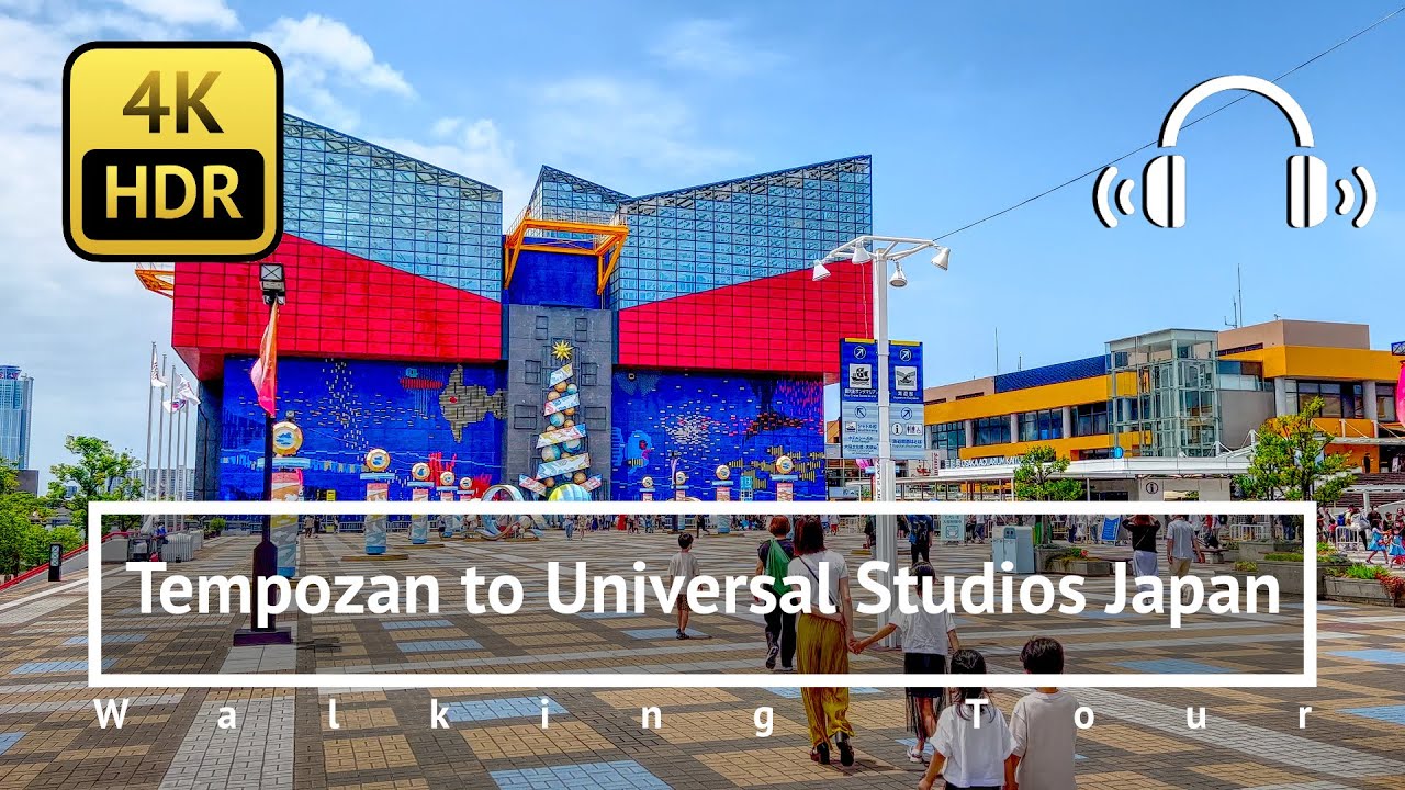 Osaka Tempozan Harbor Village to Universal Studios Japan - Osaka Japan [4K/HDR/Binaural]
