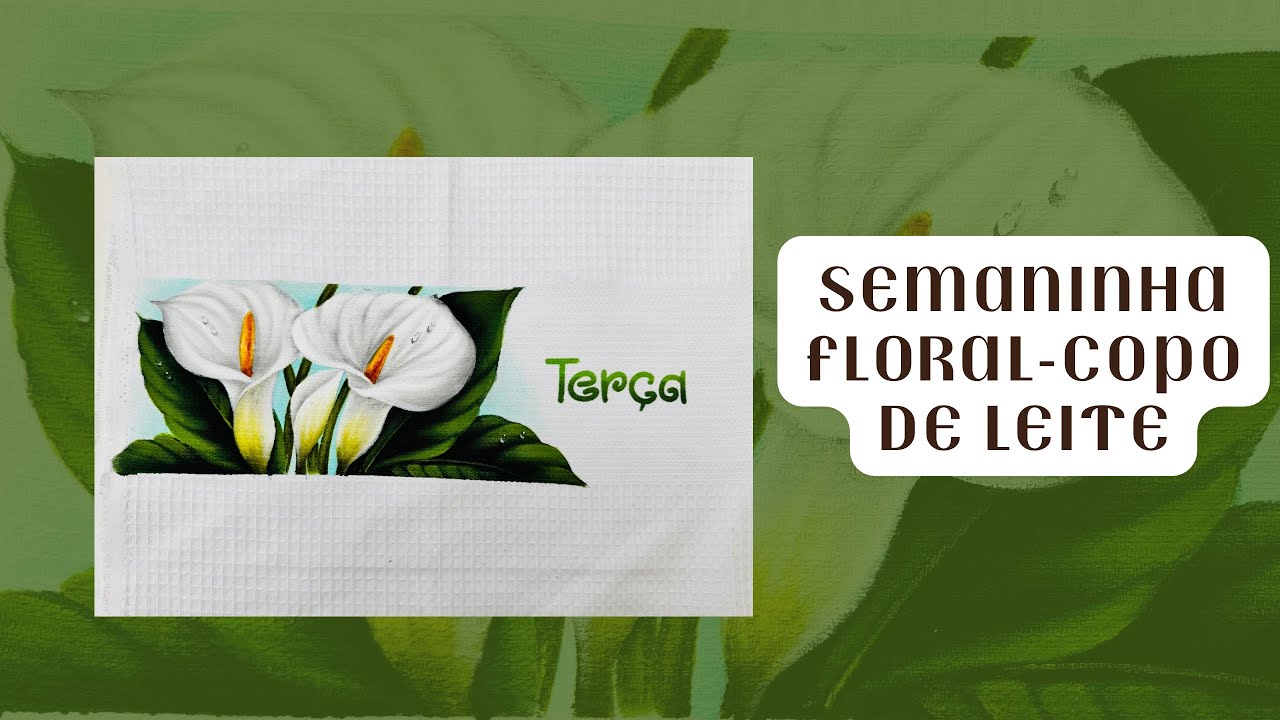 Como pintar copos de leite - Semaninha floral gratuita / pintura em tecido