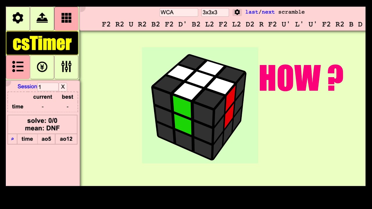 Don't know how to solve a cross?  Ask csTimer!