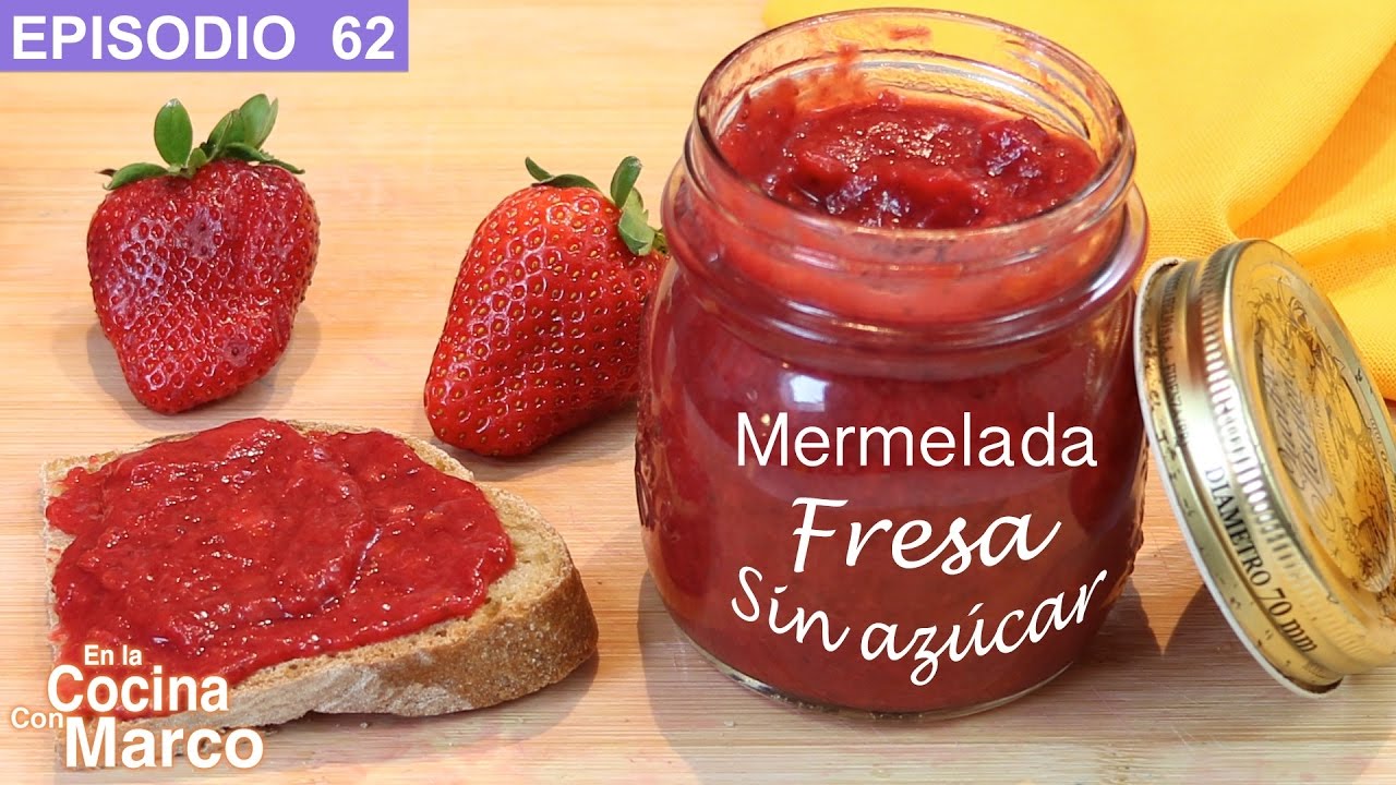 MERMELADA de FRESA sin azucar 🍓 Receta casera saludable con fresas, manzana y cascara de naranja