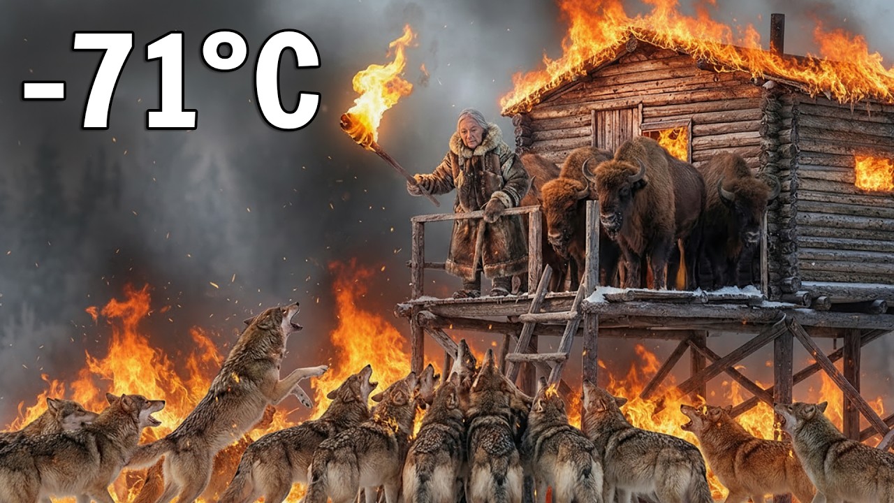 A 90-Year-Old Woman Faces 1,000 Wolves to Protect a Bison Herd in −71°C  | Survival in Yakutia