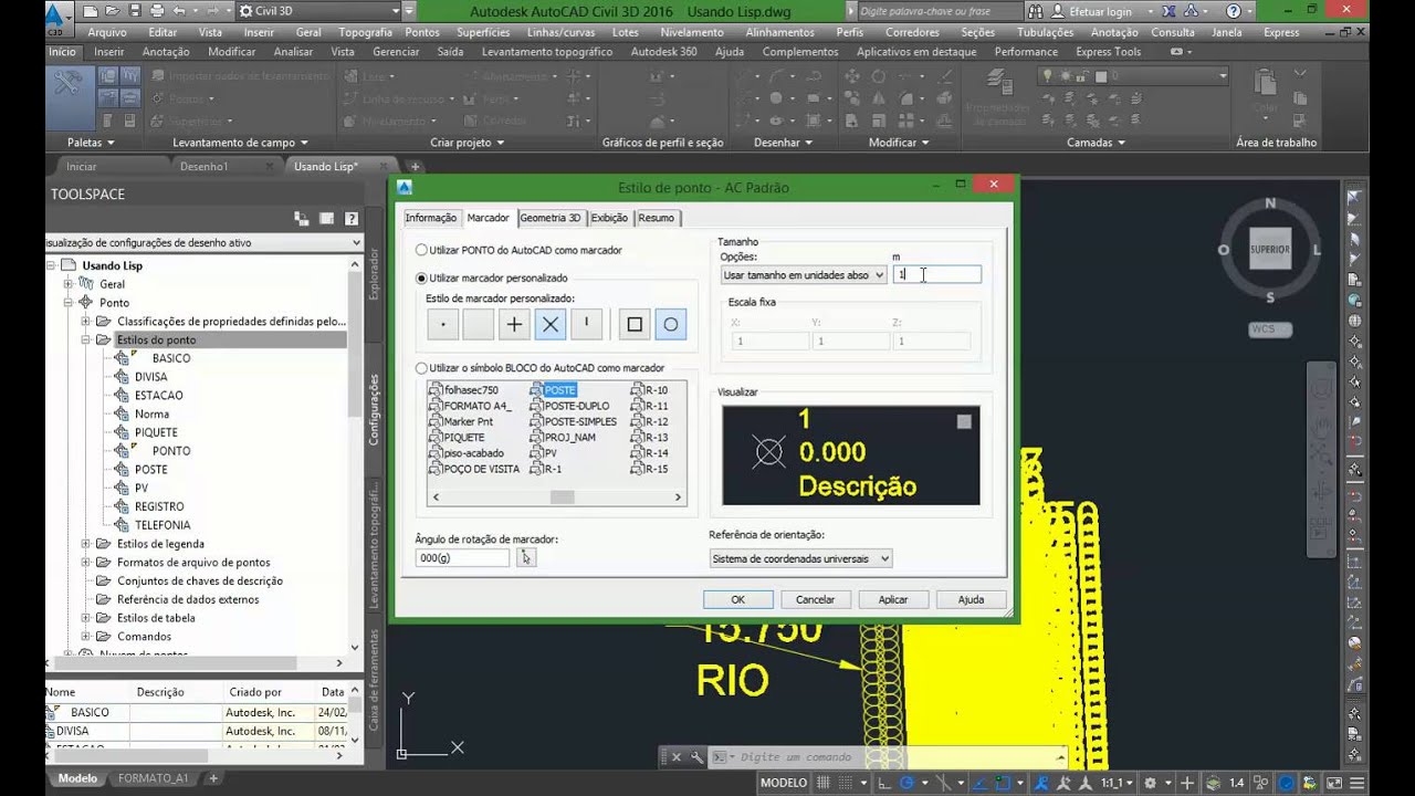 Configurando Pontos (Cogo) no AutoCAD Civil 3D