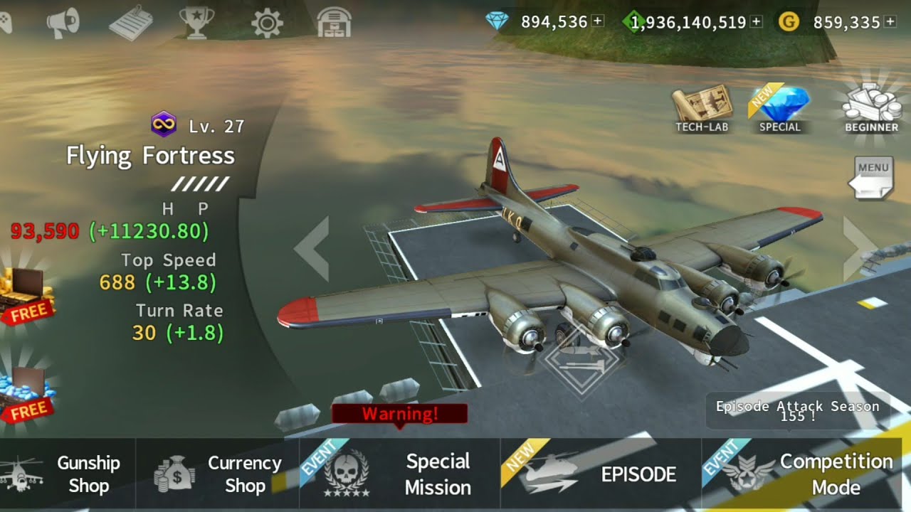 Gunship Battle: FLYING FORTRESS. gameplay.