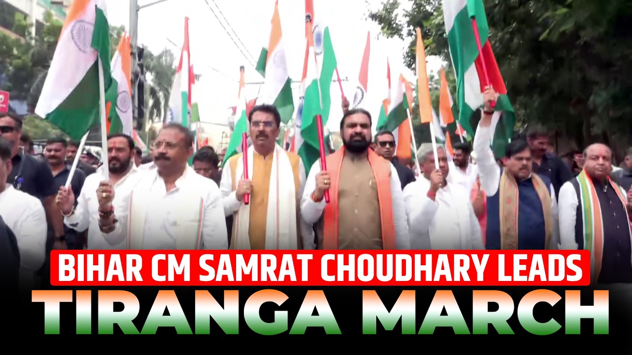 WATCH LIVE: Bihar CM Samrat Choudhary Lead Tiranga Yatra From JP Golambar to Kargil Chowk I Patna