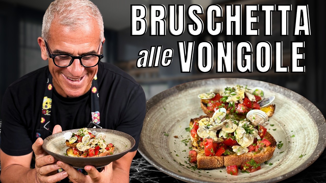 Bruschetta pomodorini e vongole, l'aperitivo più amato del litorale romano! Ricetta Chef Max Mariola