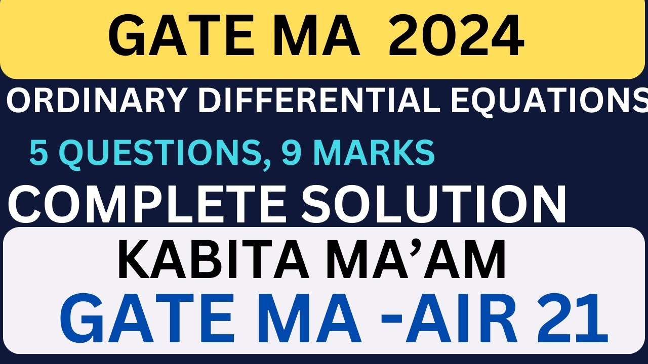 GATE 2024 ODE COMPLETE SOLUTION WITH KABITA MA'AM | #gate2024 #gate2024solution