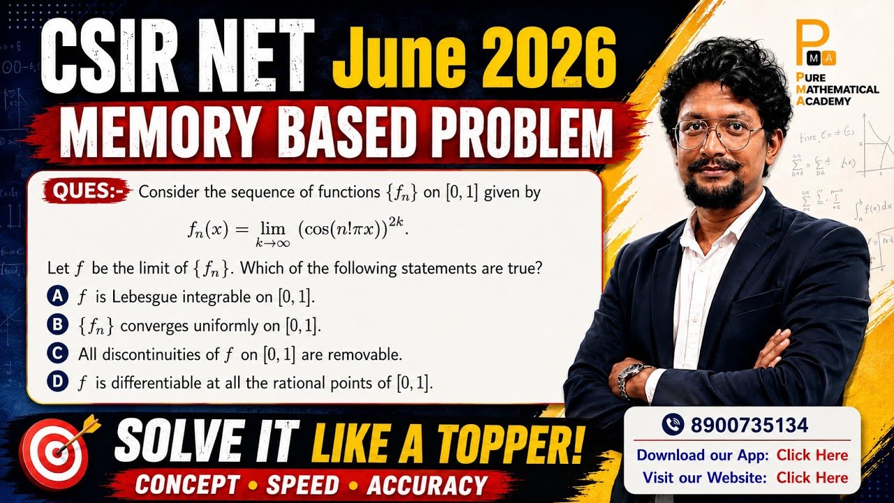 This Concept Never Gets Old | CSIR NET June 2026 Mathematics Real Analysis Solution | Memory Based