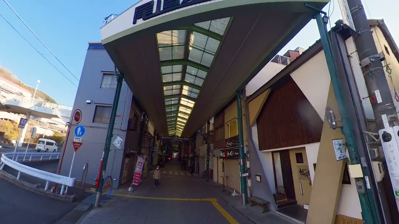 【フリー動画】尾道駅前～尾道本通りアーケード商店街の通り抜け完全映像