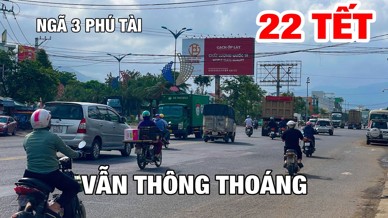 GIAO THÔNG QUA QUỐC LỘ 1A -QUY NHƠN (NGÃ 3 PHÚ TÀI-CẦU ÔNG ĐÔ) | 22 TẾT