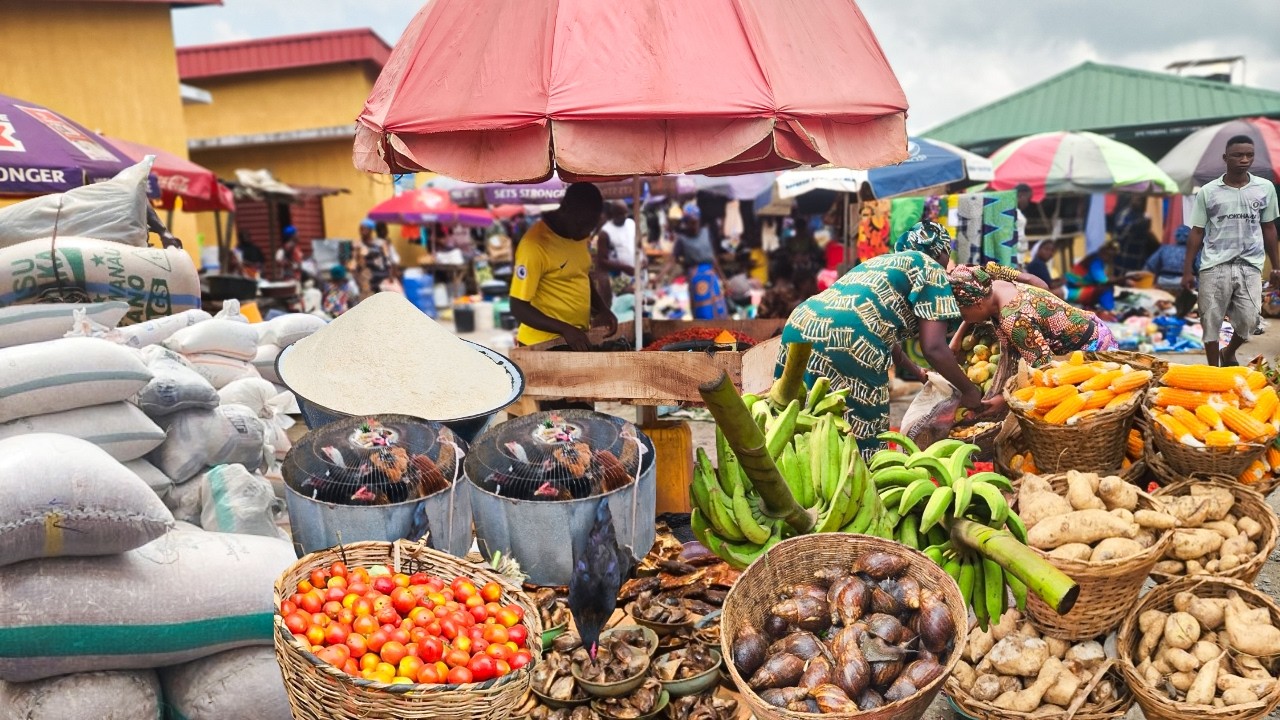 Сельский рынок в Итокине, Лагос 🇳🇬: доступные фермерские продукты, день сельского рынка