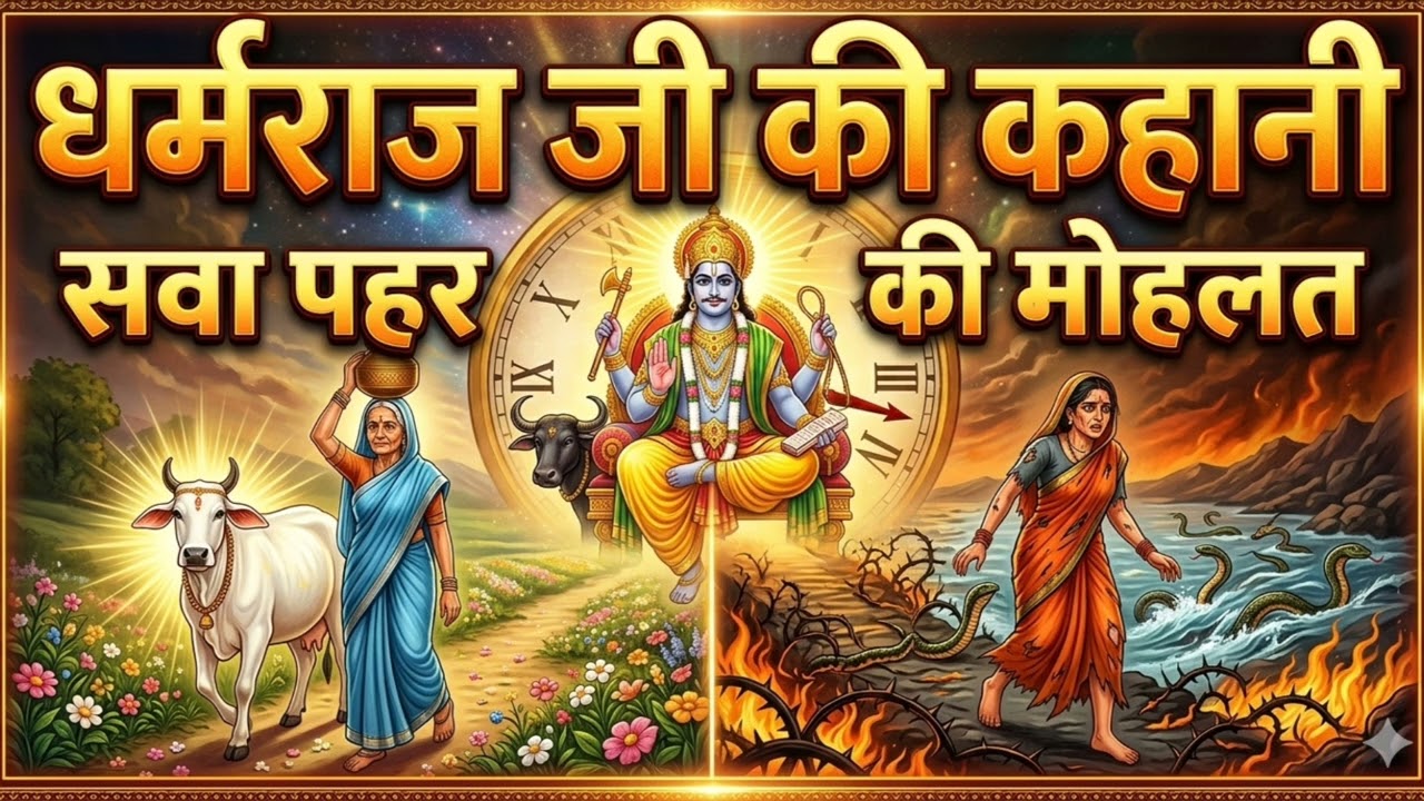 धर्मराज जी की कहानी | सवा पहर की मोहलत | धर्मी और कंजूस पड़ोसन की कथा