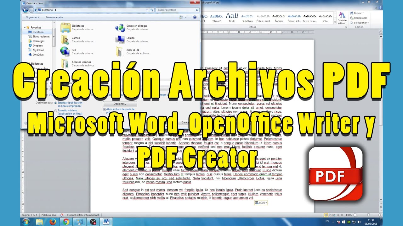 Lexnet. Creación Archivos PDF.