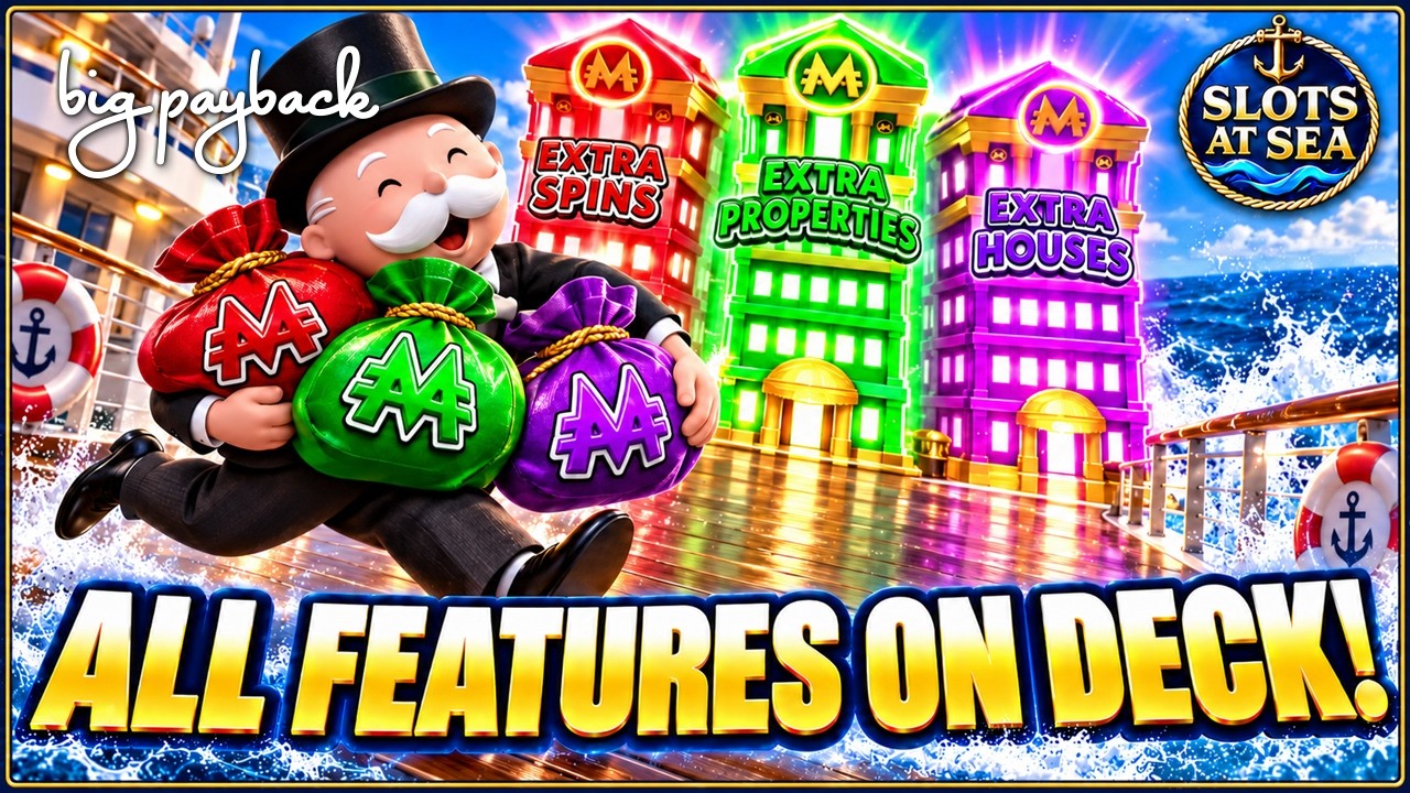 TRIPLE POP & HUGE WIN on Monopoly Big Board Bucks Slots!