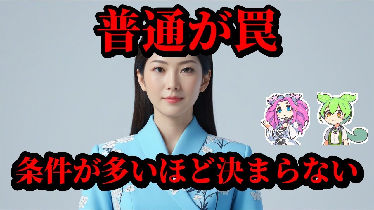 【驚愕】アラフォーで結婚できない人の特徴5選！意外な落とし穴【ずんだもん＆ゆっくり解説】