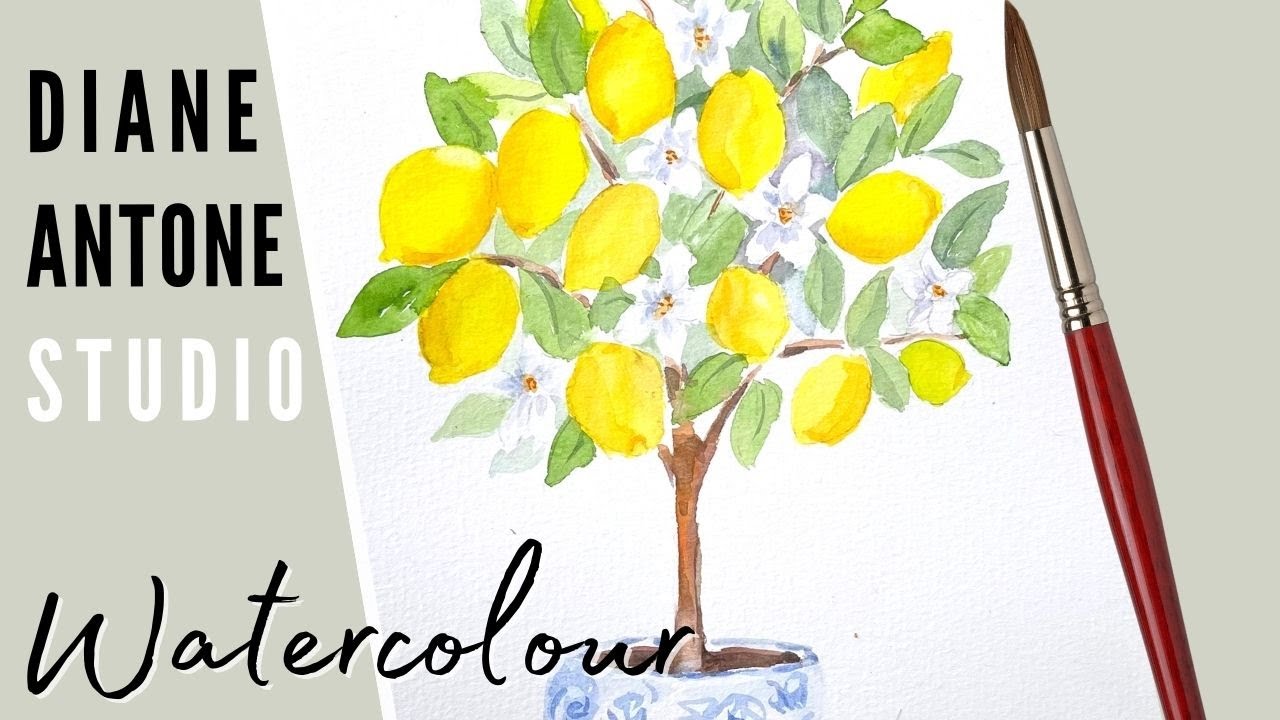 How to paint Lemons in Watercolor Easily - Lemon Tree Step by Step Tutorial
