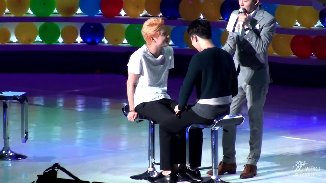 150825 JYJ 팬미팅 손씨름~발씨름 게임 준수