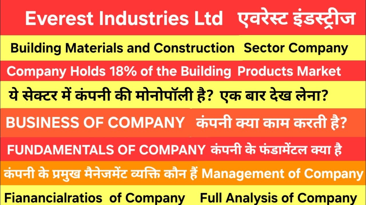 Everest Industries Stock Analysis: Building Materials Stock 2026, #stockmarketindia #stockmarket 