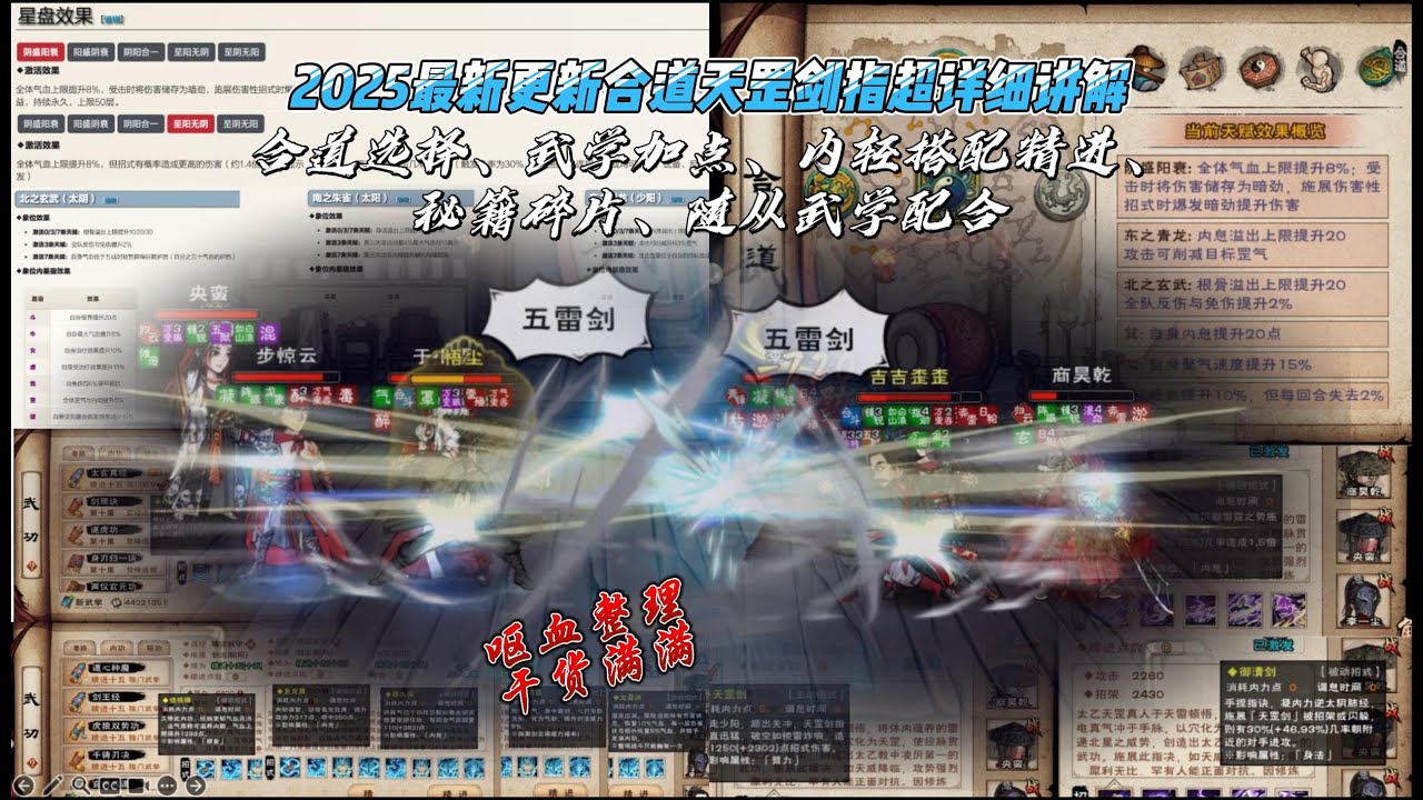 【PART-1 天罡劍指訣】煙雨江湖合道天罡劍指超全詳解，結合實戰討論加點/合道/武學搭配精進/秘籍等