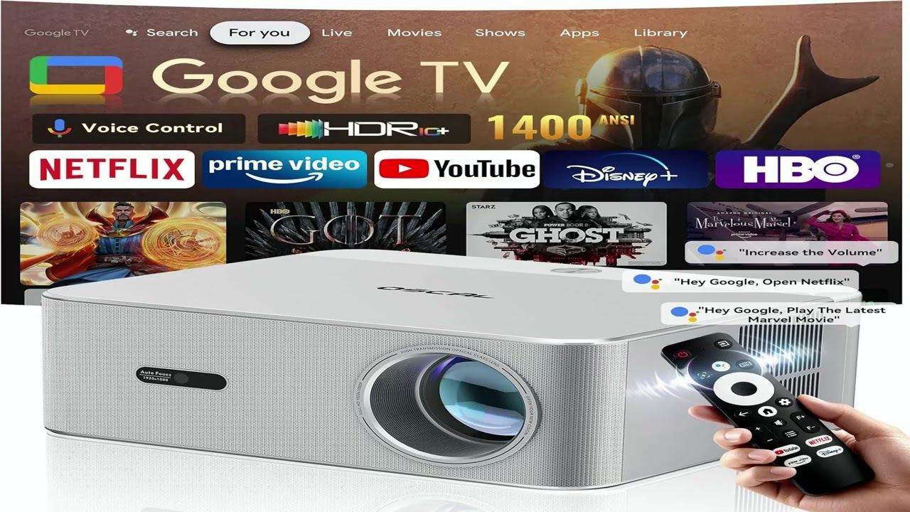 OSCAL 4K Projector Review | 1400 ANSI Google TV & Netflix Officially Licensed