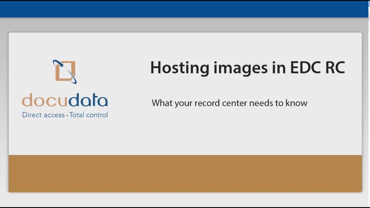 Hosting images in EDCRC and ActiveWeb