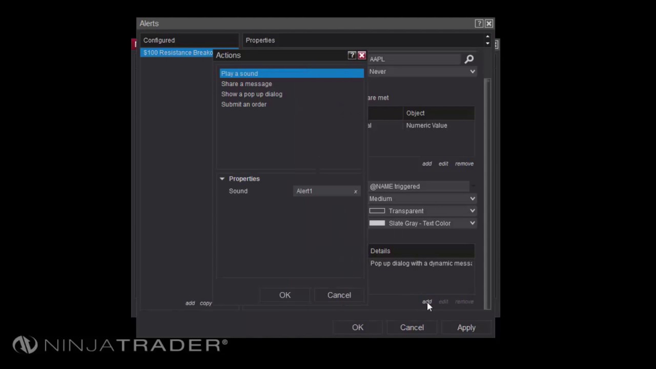 NinjaTrader 8 - Alerts