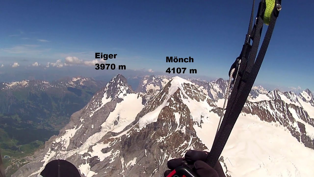 Paragliding over Jungfrau, Mönch, Eiger & Interlaken