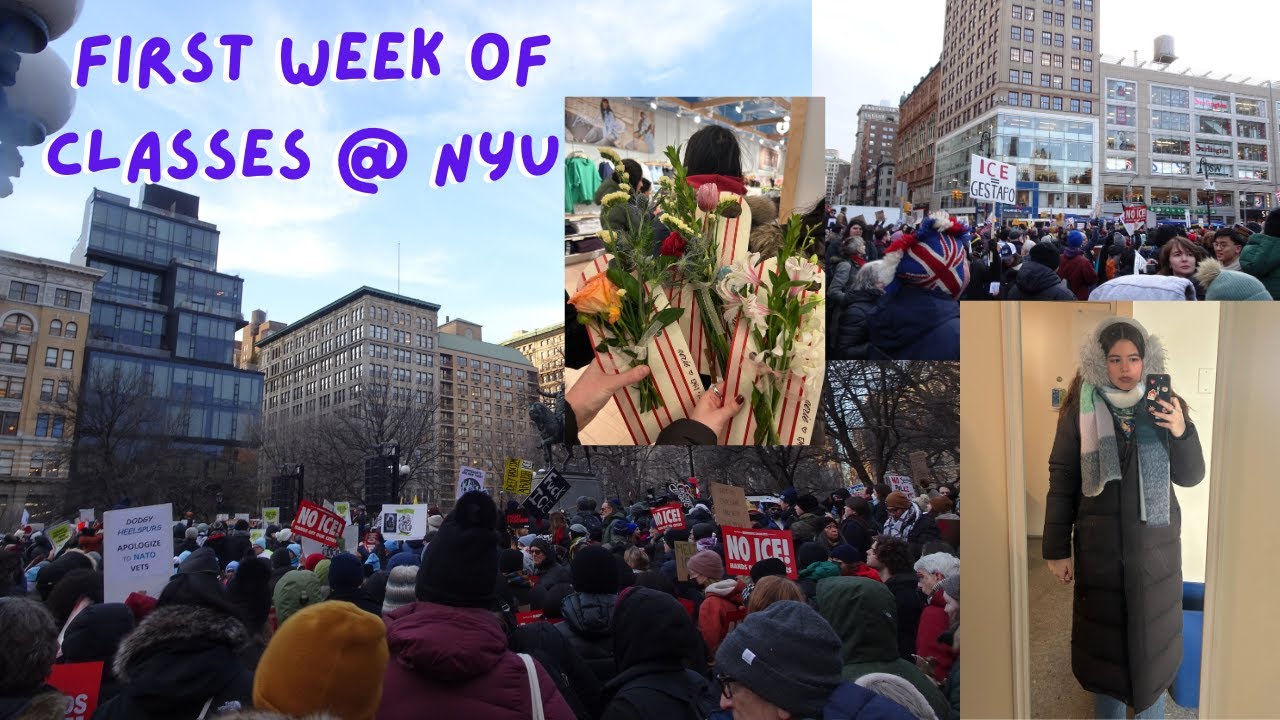 First Week of Classes Spring 2026 at NYU ! Protest, Pop-up, Crafts, and more :)