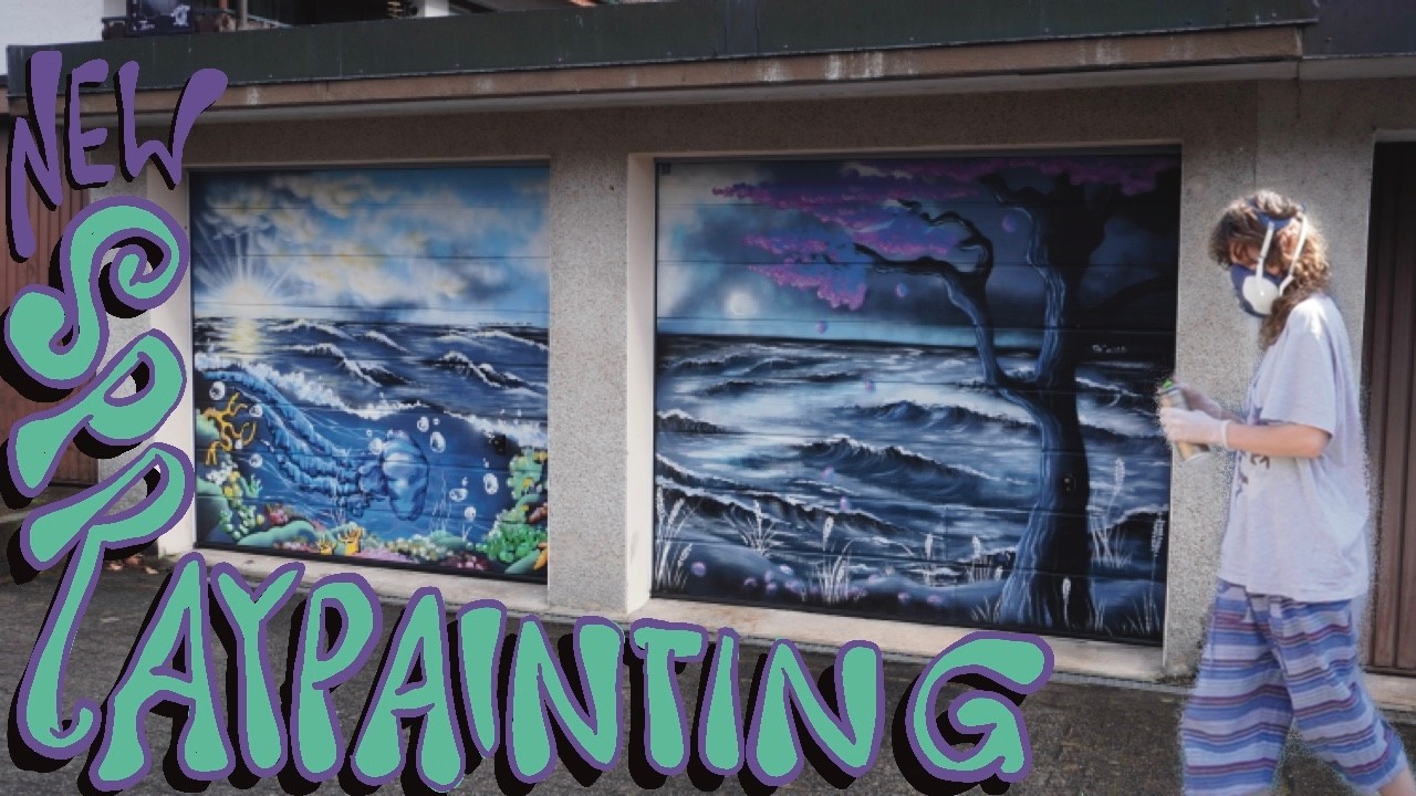Garage wird zu Landschaft am Meer - Graffity/Spraypainting by Peace Art