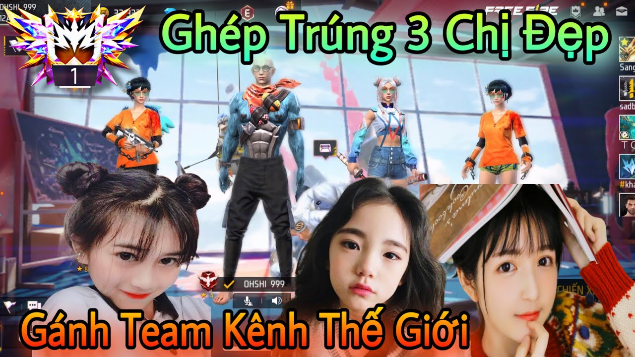 [Free Fire] Giả Bot V&ocirc; K&ecirc;nh Thế Giới G&aacute;nh Team 