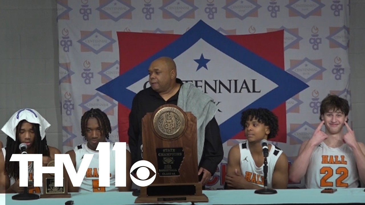 Little Rock Hall boys basketball talk state championship win