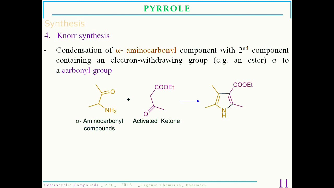 Pyrrol- properties, Synthesis, Reaction, medicinal uses || #Hetrocyclic compound||