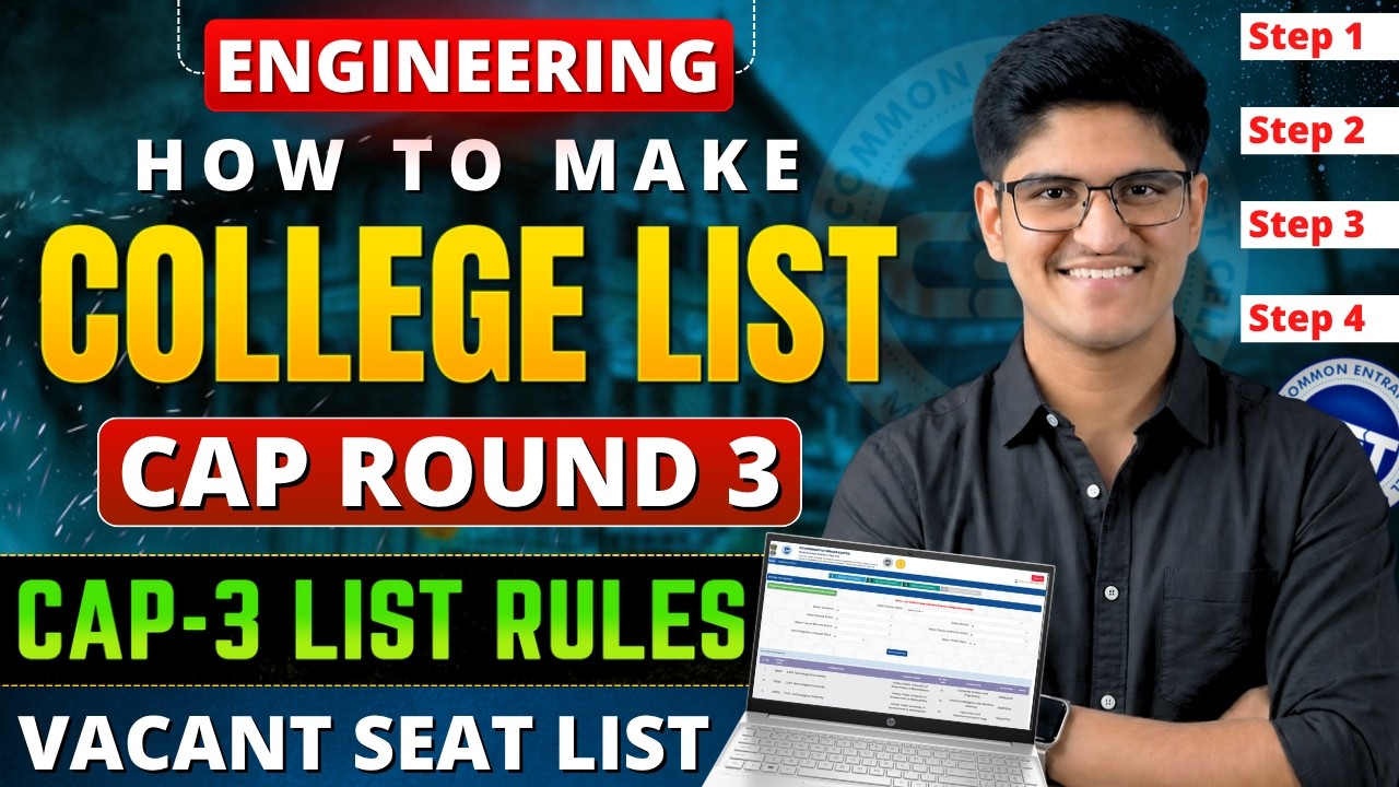 CAP Round 3 | How To Make College List | Option Form Filling CAP-3 | Engineering