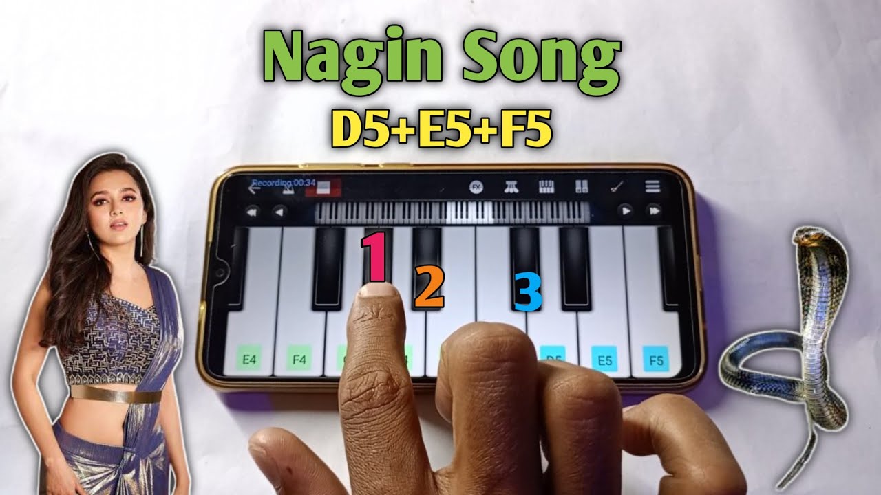 Nagin Song On Mobile Piano | Piano tutorial easy | Harmonium Lessons | Flute | Asad Teck