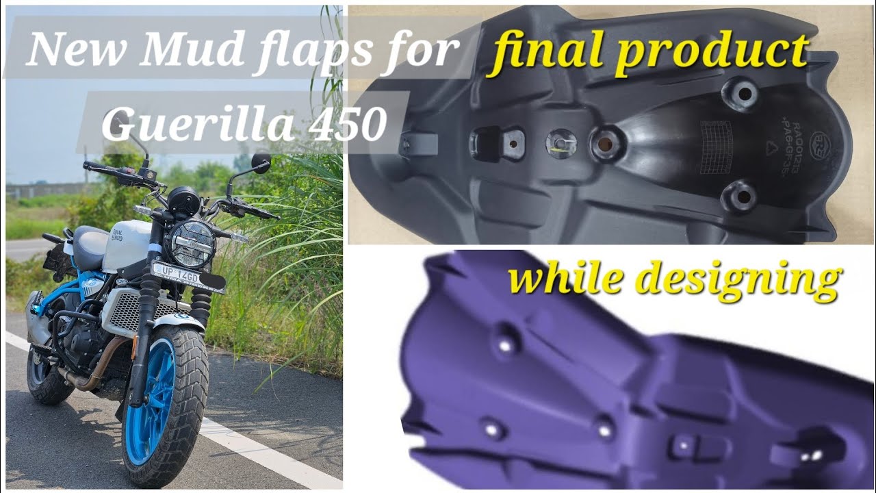 Installed new rear mud flaps on Guerrilla. Major issue resolved #royalenfieldtribe  @royalenfield