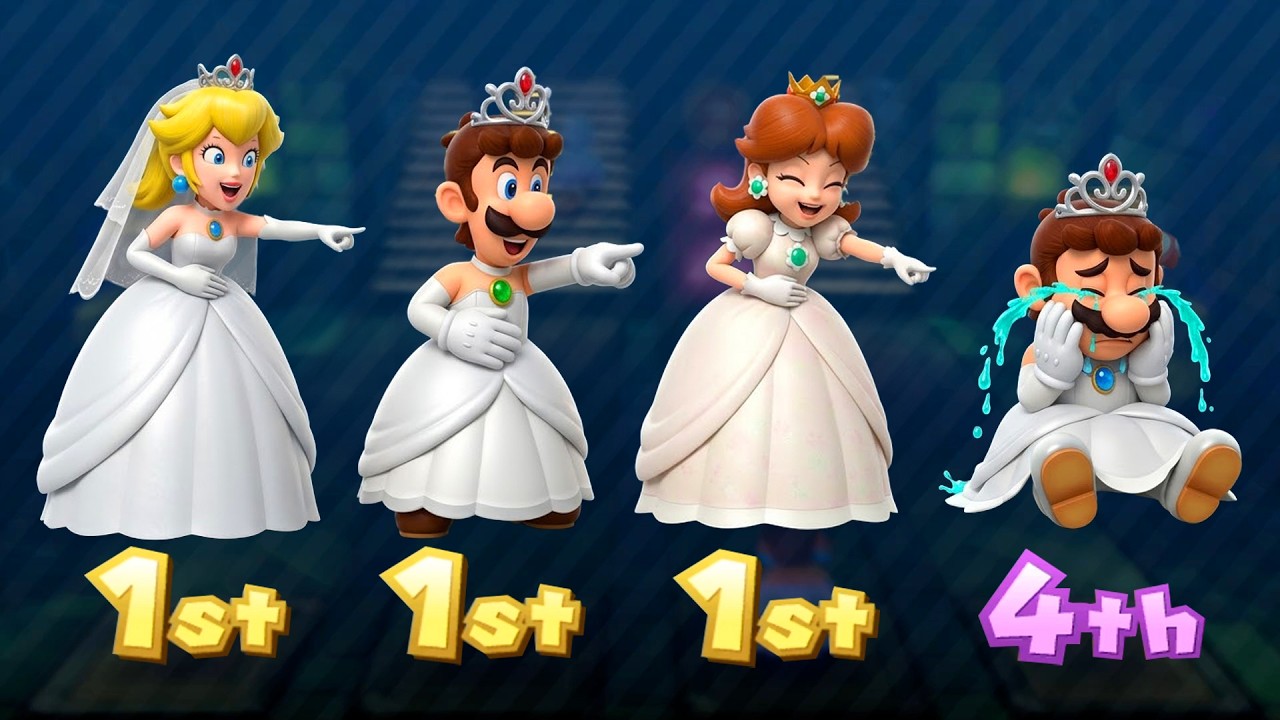 Mario Party 10   All Minigames   Peach Vs Daisy Vs Mario Vs Luigi