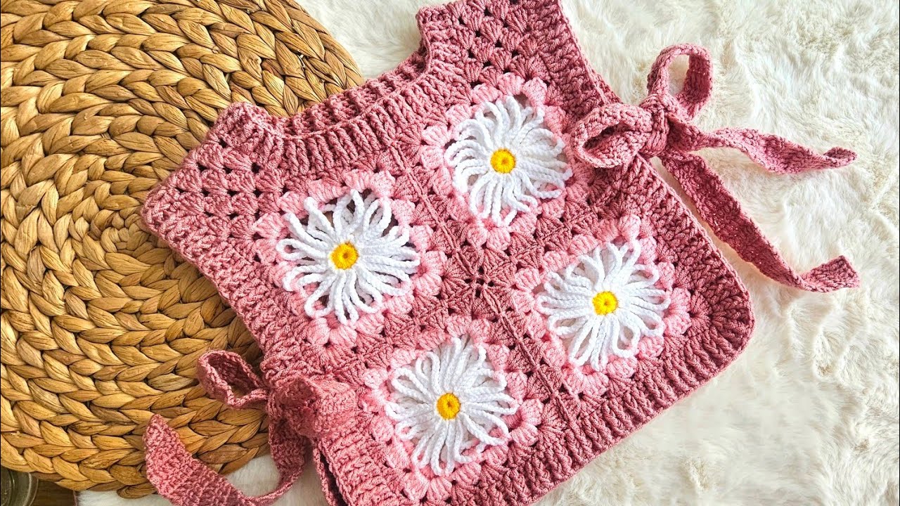 HOW TO MAKE a Vest MOTİFLİ YELEK MODELİ .&Ouml;NL&Uuml;K S&Uuml;VETER SQUARE GRANNY VEST beginners.VERY EASY VEST
