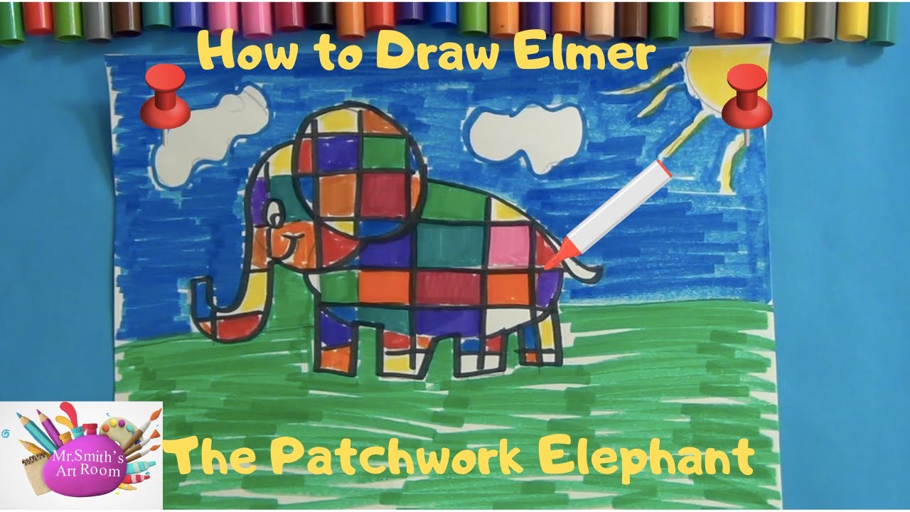 How to Draw Elmer the Colorful Elephant